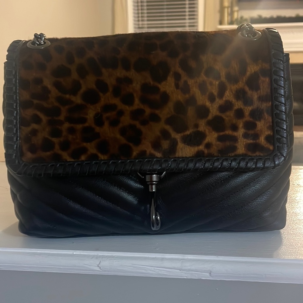 NWOT Rebecca Minkoff convertible shoulder/crossbody black and leopard purse